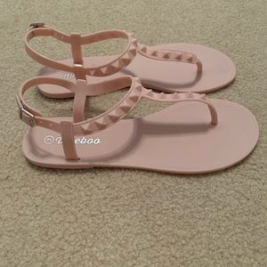 Blush studded sandals